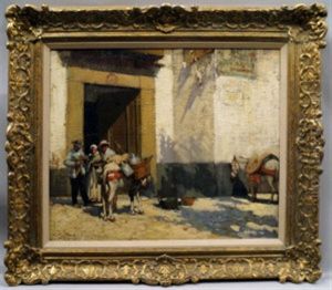 Street Vendors In A Doorway by William Lee-Hankey