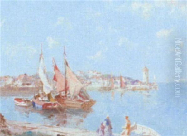 Woman And Child By The Harbour, St. Tropez - view 1