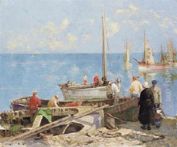 Arrival Of Sardine Boats, Brittany - view 1