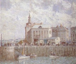 Quayside, Dieppe by William Lee-Hankey