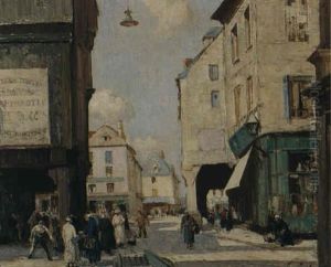 The Market, Dinant, Brittany by William Lee-Hankey