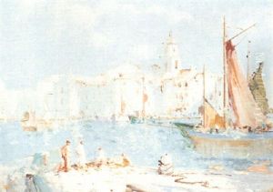 At Anchor, La Rochelle by William Lee-Hankey