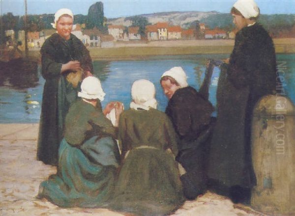 Women On The Qayside, Etaples - view 1