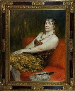 Salondame Auf Rotem Sofa Salondame Auf Rotem Sofa
