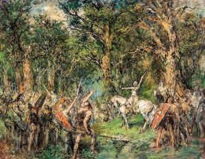Hermann Der Cheruskerfurst Versammelt Seine Truppen Im Wald Wahrend Der Varusschlacht