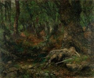 Der Junge Siegfried Im Wald An Einer Quelle
