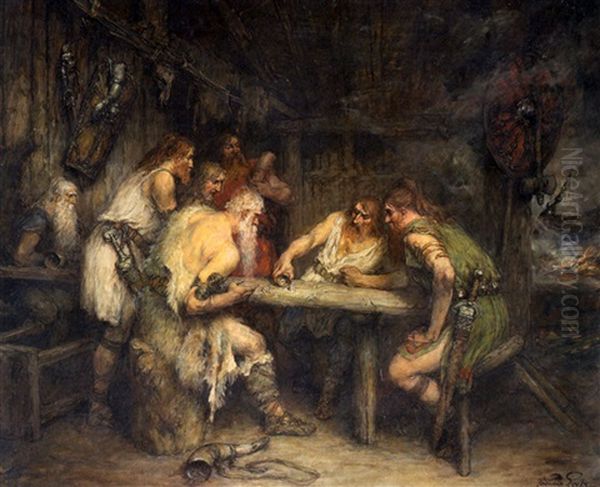 Germanen Beim Wurfelspiel - view 1
