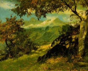 Blick Aus Den Bergen Auf Die Stadt Meran by Ferdinand Leeke