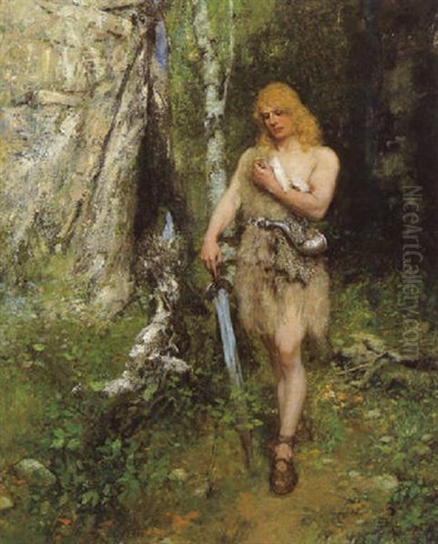 Siegfried Vor Fafners Hohle Mit Dem Schwert Notung - view 1