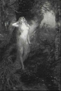 Nymph In A Forest Glade by Ferdinand Leeke