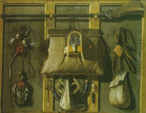 Nature Morte En Trompe-l'oeil Aux Objets De Fauconnerie