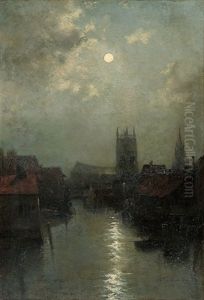 Pecherie A Gend, Le Soir by Egide Francois Leemans