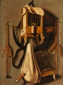 Trompe L'oeil-stilleben Mit Jagdutensilien by Johannes Leemans