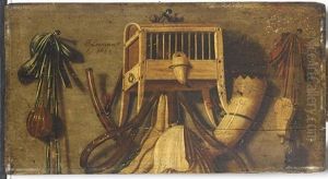 A Trompe-l'oeil Hunting Still Life by Johannes Leemans