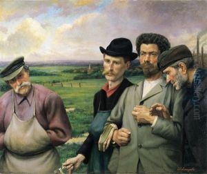 Ouvriers Revenant Du Travail by Jef Leempoels