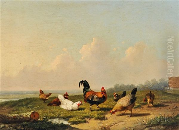 Chickens In A Landscape - view 1