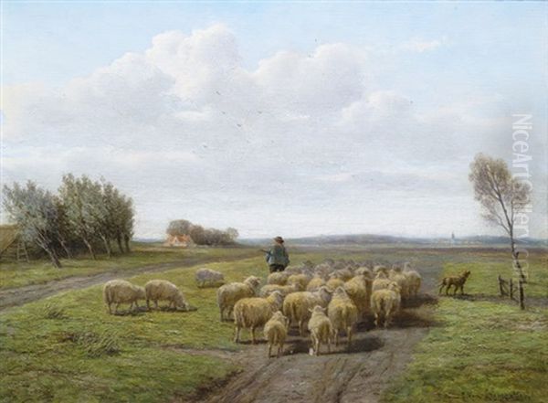 Schafherde Vor Weiter Landschaft - view 1