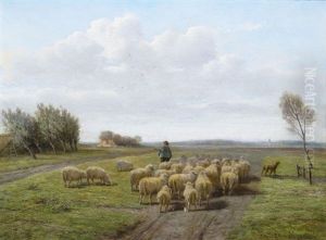 Schafherde Vor Weiter Landschaft Schafherde Vor Weiter Landschaft