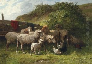 Moutons Et Poules by Cornelis van Leemputten