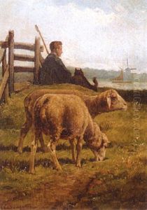Pastor Con Ovejas by Cornelis van Leemputten