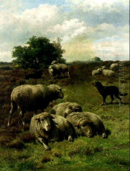 Sheep And A Dog In A Landscape - view 1