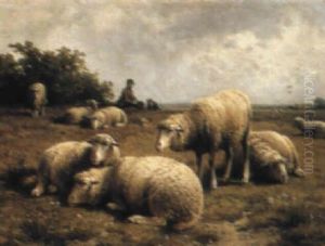Minding The Flock by Cornelis van Leemputten