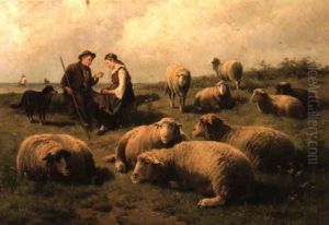 A Shepherd's Courtship by Cornelis van Leemputten