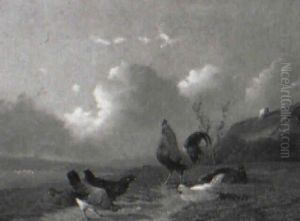 Federvieh Auf Der Weide by Cornelis van Leemputten