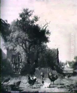 Barnyard Fowl by Cornelis van Leemputten