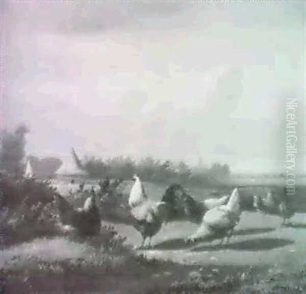 Chickens In A Landscape. - view 1