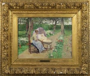 Maternite Dans Le Parc by Frans Van Leemputten