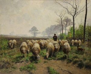 Gathering The Sheep by Frans Van Leemputten