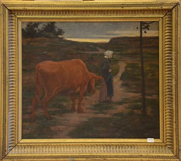 Scene De Campagne Avec Vache - view 1