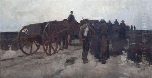 En Route Vers Le Champ by Frans Van Leemputten
