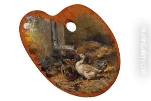 Drinking Ducks by Frans Van Leemputten
