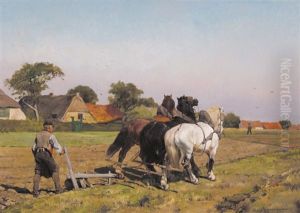 Ploegende Boer by Frans Van Leemputten