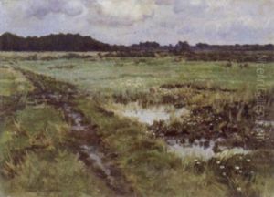 Landschap Te Dessel by Frans Van Leemputten