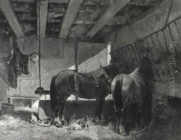 Horses In A Stable - view 1