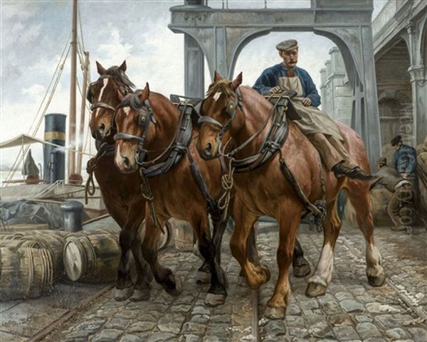 Antwerp Harbour Horses - view 1