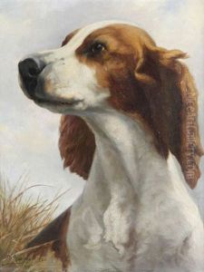 Braque L'ariege/staande Jachthond by Jef Louis Van Leemputten