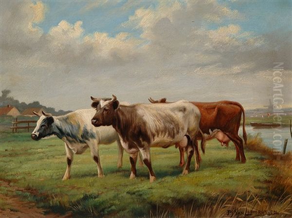 Three Cows In A Meadow - view 1