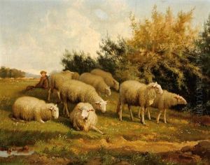 Shepherd With His Sheep In A Landscape Shepherd With His Sheep In A Landscape