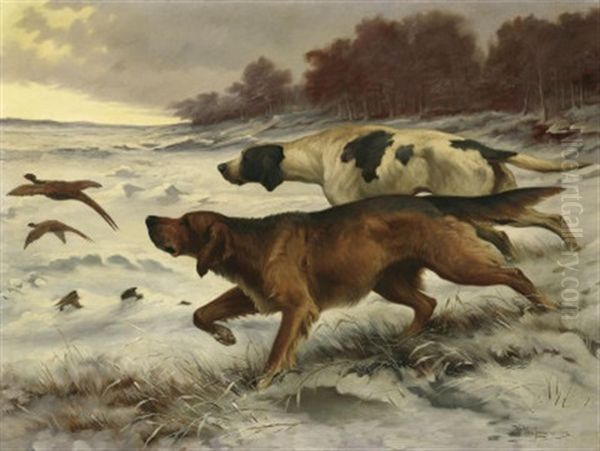Zwei Jagdhunde In Den Verscheiten Dunen - view 1