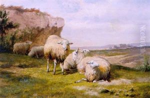 Schaapskudde by Jef Louis Van Leemputten