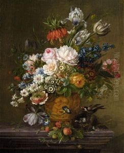 Still Life With Flowers, A Bird's Nest And Strawberries