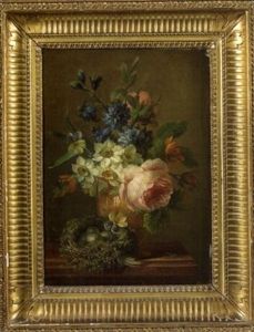 Bouquet De Fleurs Sur Un Entablement