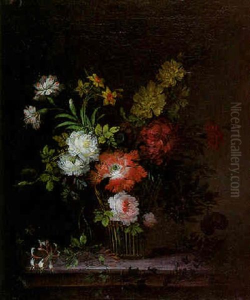 Corbeille De Fleurs Sur Un Entablement - view 1