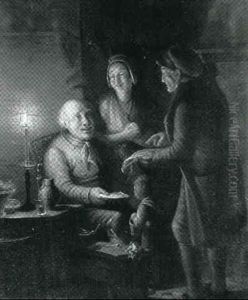 A Candlelit Interior by Thomas Van Leent