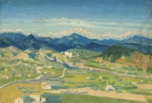 Italian Landscape With The Alps Beyond