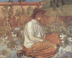 The Orange Skirt; Lyndra At Aldbourne by Derwent Lees